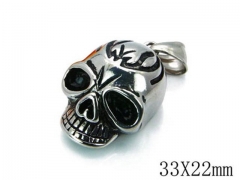 HY Stainless Steel 316L Skull Pendant-HYC27P1237OZ