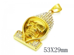 HY Stainless Steel 316L Skull Pendant-HYC13P0060HLE