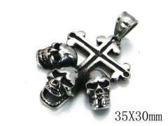 HY Stainless Steel 316L Skull Pendant-HYC03P0248HIE