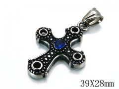 HY Stainless Steel 316L Cross Pendant-HYC03P0165HHS