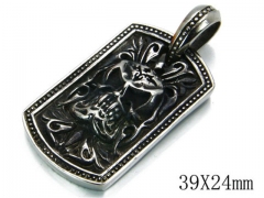 HY Stainless Steel 316L Skull Pendant-HYC03P0204HJW