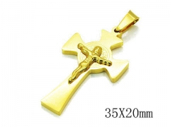 HY Stainless Steel 316L Cross Pendant-HYC12P0446KD