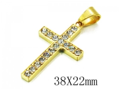 HY Stainless Steel 316L Cross Pendant-HYC13P0270PO