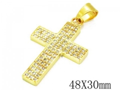 HY Stainless Steel 316L Cross Pendant-HYC13P0821HKS