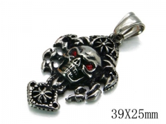 HY Stainless Steel 316L Skull Pendant-HYC03P0241HID