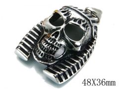 HY Stainless Steel 316L Skull Pendant-HYC03P0267HJW