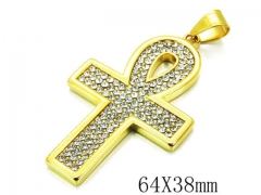 HY Stainless Steel 316L Cross Pendant-HYC13P0253HMD