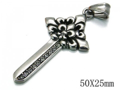 HY Stainless Steel 316L Cross Pendant-HYC03P0132HIX