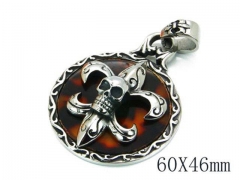 HY Stainless Steel 316L Skull Pendant-HYC27P1006ISS