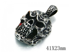 HY Stainless Steel 316L Skull Pendant-HYC03P0254HIE