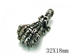 HY Stainless Steel 316L Skull Pendant-HYC59P0338NL