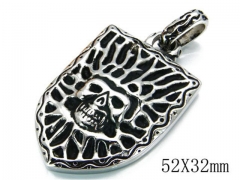 HY Stainless Steel 316L Skull Pendant-HYC03P0199HLZ
