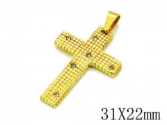 HY Stainless Steel 316L Cross Pendant-HYC46P0170PA