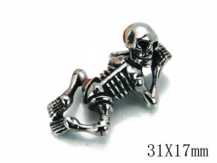 HY Stainless Steel 316L Skull Pendant-HYC03P0270HDD