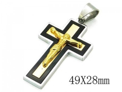 HY Stainless Steel 316L Cross Pendant-HYC13P0694HHW