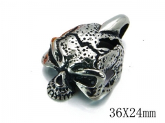 HY Stainless Steel 316L Skull Pendant-HYC03P0251HIA