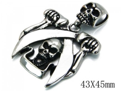 HY Stainless Steel 316L Skull Pendant-HYC03P0268HJE