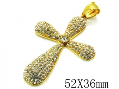 HY Stainless Steel 316L Cross Pendant-HYC13P0252HJL