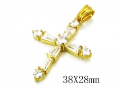 HY Stainless Steel 316L Cross Pendant-HYC13P0480HKL