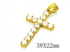 HY Stainless Steel 316L Cross Pendant-HYC13P0461HIW