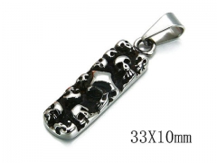 HY Stainless Steel 316L Skull Pendant-HYC03P0047PW