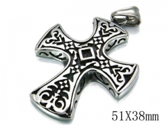 HY Stainless Steel 316L Cross Pendant-HYC03P0173HKW