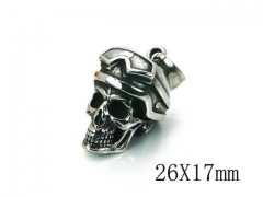 HY Stainless Steel 316L Skull Pendant-HYC27P1679HWW
