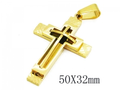 HY Stainless Steel 316L Cross Pendant-HYC61P0189OR