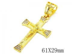 HY Stainless Steel 316L Cross Pendant-HYC13P0830IVV