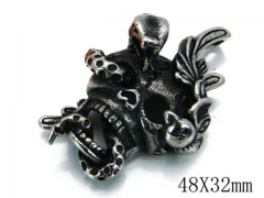 HY Stainless Steel 316L Skull Pendant-HYC03P0259HIC