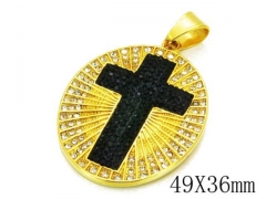 HY Stainless Steel 316L Cross Pendant-HYC13P0688HMG