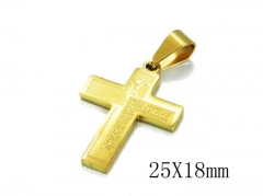 HY Stainless Steel 316L Cross Pendant-HYC12P0618JE