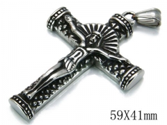 HY Stainless Steel 316L Cross Pendant-HYC03P0135HJS