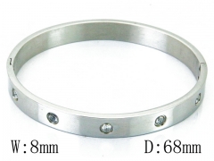 HY Wholesale Stainless Steel 316L Bangle(Crystal)-HY42B0182HLS