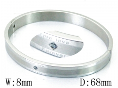 HY Wholesale Stainless Steel 316L Bangle(Crystal)-HY42B0191HHW