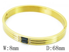 HY Wholesale Stainless Steel 316L Bangle(Crystal)-HY42B0189HNE