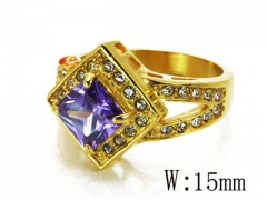 HY Stainless Steel Big-Crystal Rings-HYC46R0024HIE