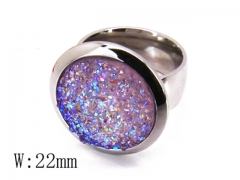 HY Stainless Steel Big-Crystal Rings-HYC06R0150