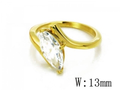 HY Stainless Steel Big-Crystal Rings-HYC46R0066PW