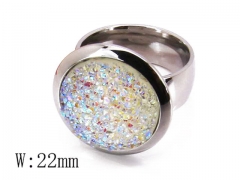 HY Stainless Steel Big-Crystal Rings-HYC06R0149