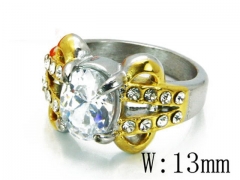 HY Stainless Steel Big-Crystal Rings-HYC45R0092MS