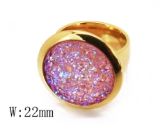 HY Stainless Steel Big-Crystal Rings-HYC06R0151