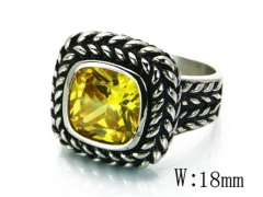 HY Stainless Steel Big-Crystal Rings-HYC46R0043PQ