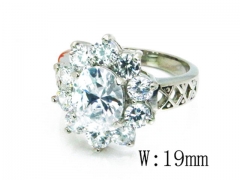 HY Stainless Steel Big-Crystal Rings-HYC30R0585HOF