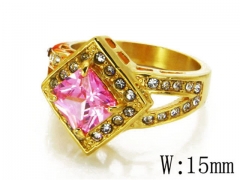 HY Stainless Steel Big-Crystal Rings-HYC46R0025HIW