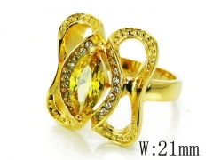 HY Stainless Steel Big-Crystal Rings-HYC46R0014HIX