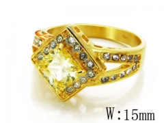 HY Stainless Steel Big-Crystal Rings-HYC46R0026HIW