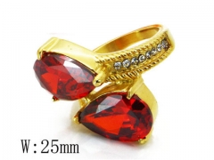 HY Stainless Steel Big-Crystal Rings-HYC46R0032HLY