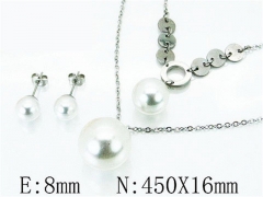 HY Wholesale 316L Stainless Steel jewelry Pearl Set-HY59S1492O5