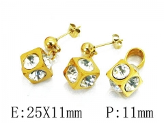 HY 316L Stainless Steel jewelry CZ Set-HY64S1085HDD